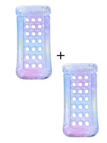 Rainbow Glitter Inflatable Pool Float Raft With Breathable Holes, 3 Independent Airbags Pool Lounger, 62.6in Large Size Summer Water Float For Adults - Multicolor - View 11