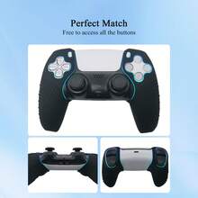 Compatible With PlayStation 5, 2pcs Split Silicone Protective Covers + 4pcs Joystick Caps Set, Dust-Proof, Scratch-Resistant, Anti-Slip, Enhanced Gaming Control Feel - View 6