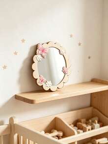 1pc Multi-Style Bow 2D Wooden Mirror Sticker, Hanging Decor, Baby Essentials, Girl Baby Supplies, Newborn Necessities, Room Decoration - Multicolor - View 10