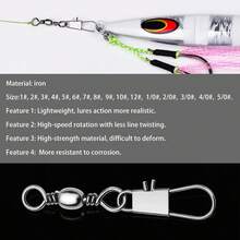 10-50 Buah Kait Pancing Putar, Konektor Pin, Bantalan Putar, Klip Jepit Cepat, Aksesoris Alat Pancing - Putaran - View 7