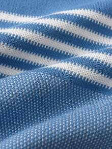 Boys' Preppy Contrast Color Striped Zip-Up Cardigan Sweater Jacket, Suitable For School, Spring, Autumn, Winter - Blue - View 5