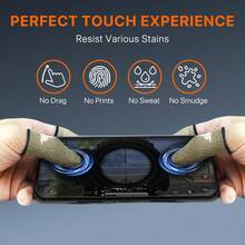 4 Sets New Upgraded Silver Fiber Gaming Finger Sleeves, Ultra-Thin Breathable Thumb Sleeves, Suitable For All Touchscreen Gaming Devices, Smooth Touch Control, Reduces Finger Sweat, With Metal Storage Box - Multicolor - View 7