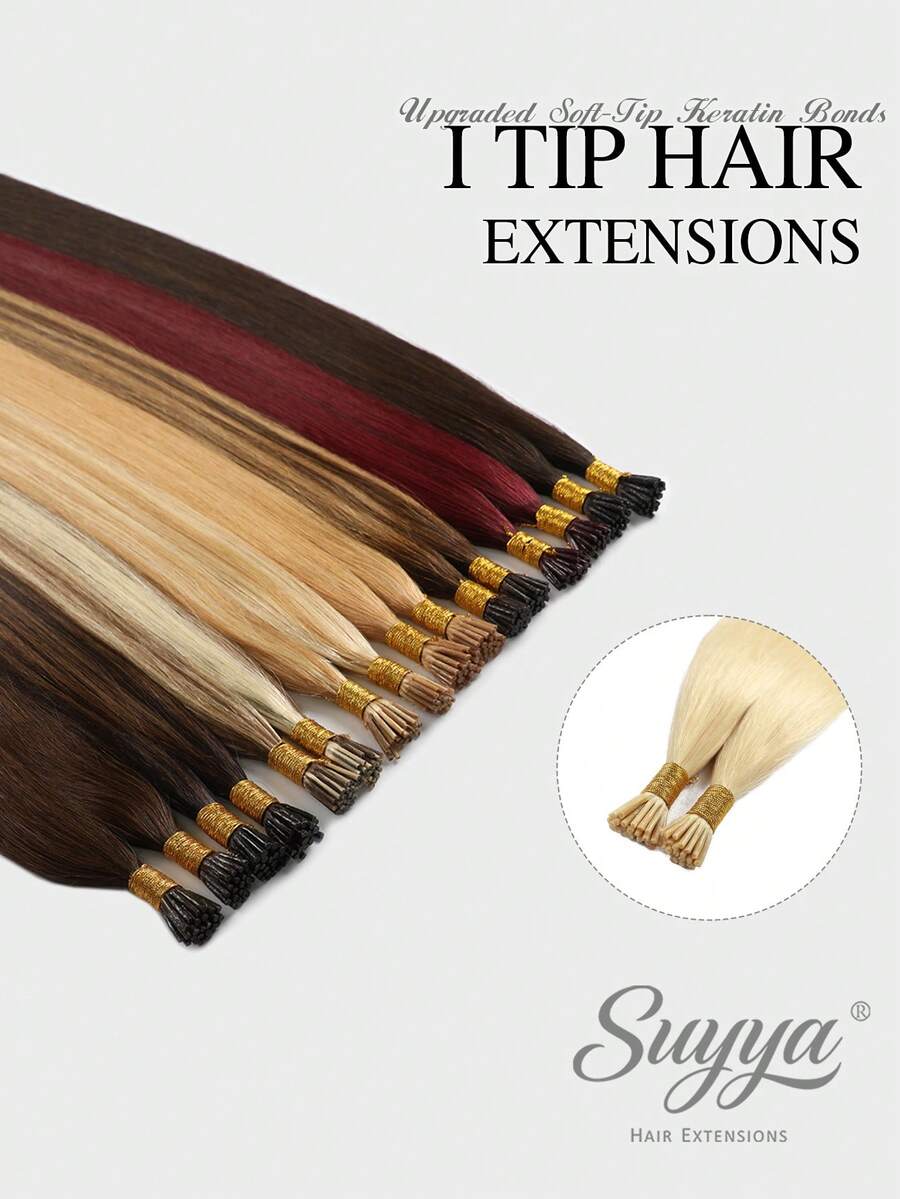 SUYYA 22inch 50g I Tips Hair Extensions Human Hair Easy To Maintain Itip Human Hair Extensions Black Itip Remy Extensions For Party - S613 - View 1