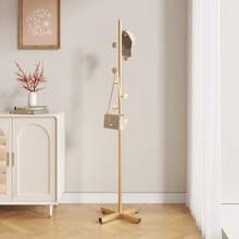 1 pièce Support de cintre portable au sol avec un design unique, pour la chambre ou la maison. Décorations, décorations d'automne, décorations de fête, décorations de chambre, décorations de maison, décorations d'automne, décorations de chambre à coucher - Style gâteau rond + support doré (base croix) - Voir 4
