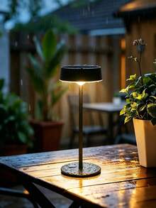 2/1pc Waterproof Cordless Table Lamp, Rechargeable Portable Outdoor LED Desk Lamp, Dimmable Warm Light Metal Mini Bedside Night Light For Patio Garden Pool Balcony Indoor Home Decor - Rechargeable Desk Lamp - View 6