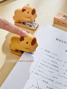 Mini Stapler With 400pcs 24/6 Staples Set, Cartoon Capybara Bear Rabbit Duck Portable Stapler For Office Binding, School Supplies, First Day Of School - one-size - View 10