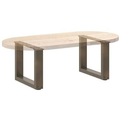 vidaXL Pés de mesa de centro, em formato de U, 2 peças, acabamento natural, 30 x (30-31) cm, aço