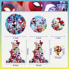 Miles 3-Tier Cupcake Stand And Cupcake Toppers Set, Kids Superhero Birthday Dessert Table Decor - Multicolor - View 6