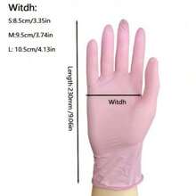 Sarung Tangan Nitril Sekali Pakai Warna Pink - Nitril Bebas Bedak Sekali Pakai, Tahan Lama, Nyaman Dipakai, Cocok untuk Membersihkan Dapur/Mencuci Piring, Perawatan Kecantikan, Memandikan Hewan Peliharaan, dll. - Tahan Air 4/50/100 pcs [Tanpa Kotak Kemasan] - Berwarna merah muda - View 9