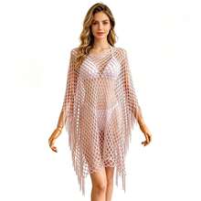 1pc Fashionable Versatile Women's Spring/Summer Knit Hollow Out Pullover Shawl Sun Protection Beach Wrap - Royal Blue - View 13