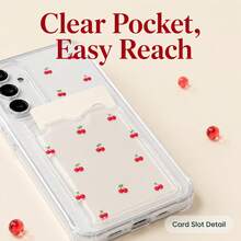 SKJL Cherry Flower Clear Phone Cover For Galaxy A17 A27 A37 A57 S25FE A16 A26 A36 A56 Wallet Card Bag Cover - Translucent - View 7