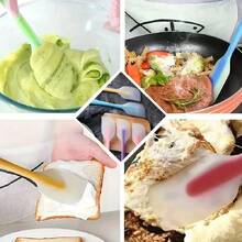 3 Pieces2 Pieces/1-Piece Multi-Functional Silicone Spatula Set, Transparent Color, Suitable For Scraping Butter, Whipping Cream, Baking Cakes, Spreading Jam, Heat-Resistant Cream Spatula, Baking Mixing Tool, Kitchen Utensils, Apartment Essentials - Multicolor - View 6