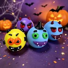 Halloween Devil Squishy Toy, Cute Monster Stress Relief Squeeze Ball, Soft TPR Fidget Toy, Children's Halloween Party Gift, 4 Styles Available - Multicolor - View 1