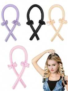 1pc Heatless Curling Headband Set, Heatless Curling Tool, Soft Foam Sleep Curling Headband, Hair Accessory, Beauty Product - Multicolor - View 1