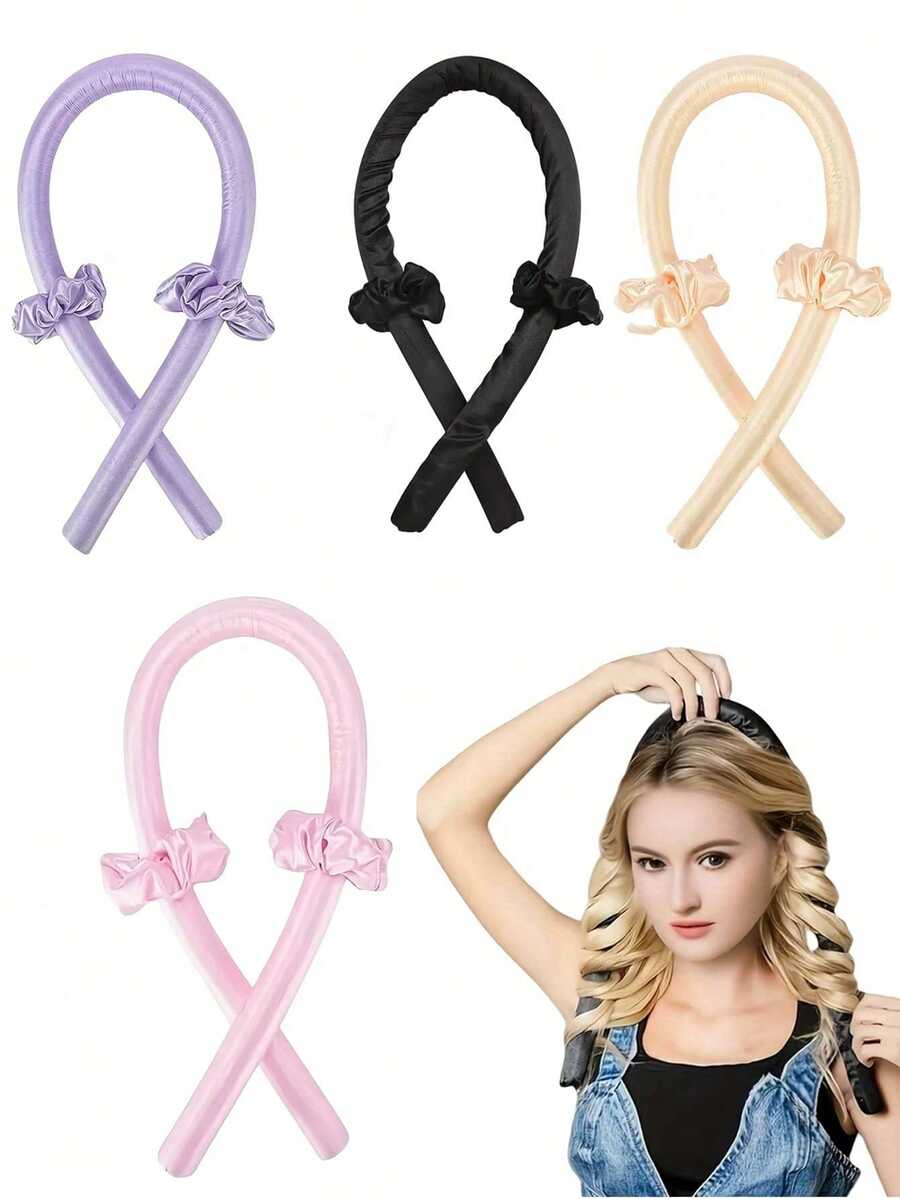 1pc Heatless Curling Headband Set, Heatless Curling Tool, Soft Foam Sleep Curling Headband, Hair Accessory, Beauty Product - Multicolor - View 1