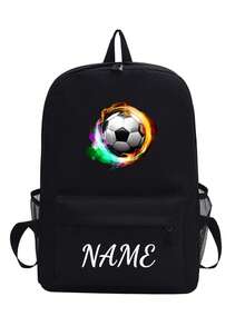 This Spacious And Lightweight Soccer Print Backpack Is Perfect For School, Work, And Leisure. It Features Adjustable Shoulder Straps And... - Multicolor - View 39