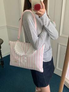 LifeHoHo Cute Laptop Bag, Striped Shirt Style, Compatible With MacBook 13/14 Inch, 10/11 Inch Tablet Storage Bag, 15/15.6 Inch Computer Shoulder Bag - View 2