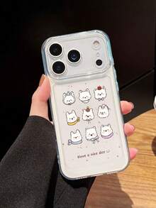 1 Piece Adorable 9-Grid Puppies Cute Pets Transparent Phone Case Compatible With Apple 11/12/13/14/15/16/17 Pro Max - Clear - View 1