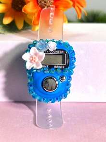 Custom New Multi-Color Rhinestone Flower Finger Counter Portable Ring Electronic Tally Counter Manual Button Counter Mini Handheld Counter Card-Mounted Electronic Prayer Beads Multi-Color Options -Tasbih- Suitable For Prayer Counting - Sports Counting - Holiday Gifts And More - Multicolor - View 7