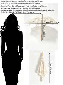 Wedding Photography Props, Bachelorette Party Accessories, Lace Fan, Garden Party Parasol, Cosplay Event Umbrella, Tea Party Decor Umbrella, Gothic Style Photography Parasol, Bride And Bridesmaid Umbrella, Halloween Costume Matching Parasol, Engagement Photo Shoot Umbrella, Birthday Party Lace Umbrella - Lace Umbrella - Suitable for One Person - View 12