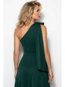 Long Dress For Bridesmaid Wedding Graduation Light Party - Emerald Green - View 3