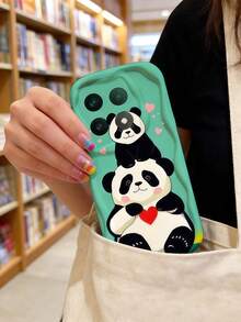 1 buah Casing Ponsel Cream Dopamine Bergelombang Lembut dengan Tekstur TPU, Desain Kreatif, Personalisasi, Motif Kartun Panda Lucu, Kompatibel dengan Galaxy S21 S22 S23 S24 S25 S26/Honor/ dan Model Lainnya - Putih - View 6
