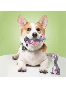Pet Gray Mouse, Squeaky Dog Chew Toy, Washable And Reusable Pet Toy, Dog Toy, Durable, Teething, Dental Cleaning, Interactive Training Toy, Boredom Relief, Energy Consumption, Enhanced Interaction, Pet Supplies, Sturdy And Tear-Resistant, Not Easily Broken, Relieve Pet Anxiety, Suitable For Daily Play And Training, Dog Toys, Dog Stuff, Puppy Keep Game Dog Accessories, Puppy Keep Game Feed Puppy, Puppy Keep, Puppy Keep - Multicolor - View 4