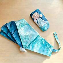 Cute Aesthetic Girls Black Vinyl Sun Protection Umbrella, Outdoor Universal Travel Portable - Girl Cat - View 9