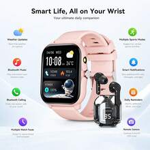ZhiKexing Smart Sports Watch + Bluetooth Wireless Earbuds, 1.83-Inch HD Display, With Flashlight, Bluetooth Calling, Multiple Sports Modes, Sedentary Reminder And Other Functions, Suitable As Gift For Friends And Couples, Compatible With Android And IOS - View 3