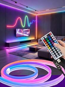 44-Key Remote + USB Powered RGB LED Neon Light Strip - Color Changing, Dimmable, With Remote Control, Suitable For Bedroom, TV, Waterproof, RV Decoration, Party Decoration Flexible Neon Light Strip, DIY - Color Light - View 2