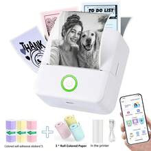 Mini Printer, Portable Inkless Thermal Sticker Printer That Can Be Used To Print Photos, Notes, Receipts, Lists, Memos, School, Home, Office Study Creative & DIY Gift - Multicolor - View 3