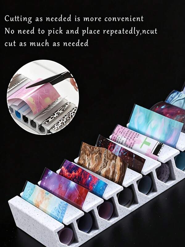 This Starry Sky Nail Art Transfer Paper Storage Box Set Can Be Used To Store Nail Art Tools, Gradient Nail Foil Paper, Nail Stickers And Nail Decorations, Suitable For Nail Salons And Home Use