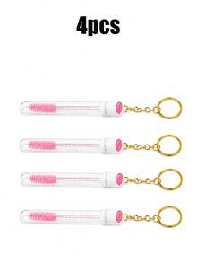 16pcs/8pcs/6pcs/4pcs/2pcs Portable Tube Lash Brush With Keychain, Rhinestone Handle Spiral Brow Brush, Eyelash Extension Grooming Tool, Mascara Wand With Dust-Proof Protective Tube Design, Portable Makeup Tool Suitable For Eyelash Extension Maintenance, Mascara, Eyebrow Pencil, Hairline Gel, Beginner Practice, Makeup Artist Look Creation Or Personal Daily Use - Multicolor - View 7