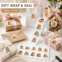 500PCS(1 Roll) 1 Inch Capybara Stickers, 12 Patterns, Suitable For Teachers, Adults, Parents, Classroom, School, Work, Study, Training, Cute Animal Stickers, Handmade Self-Adhesive Labels, Incentive Encouragement Stickers, Back To School Stickers, School Opening Decoration Stickers, Back To School Gifts - Multicolor - View 8