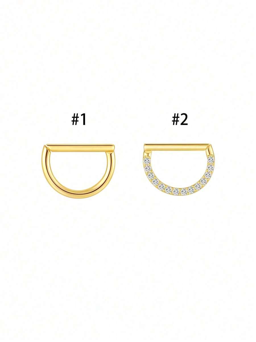 1 paire de boucles d'oreilles en argent sterling 925, minimaliste élégant et à la mode, design unique, convient comme cadeau d'anniversaire ou de la Saint-Valentin pour les femmes - célibataire - Voir 1