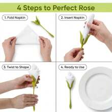 10/20pcs Floral Napkin Holders, Fashionable & Elegant, Creative Flower-Shaped Stand, Easy To Use, Combines Storage & Decorative Functions. Suitable For Weddings, Various Holiday Parties And Daily Table Settings - Easy-To-Use Floral Napkin Holders For Everyone - Multicolor - View 7