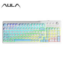 AULA F3099 三模式键盘，机械触感，99 键，带多媒体旋钮，RGB 背光，ABS 球形彩色键帽，2000mAh 电池，硅胶薄膜键盘，适用于笔记本电脑和台式机的游戏及办公键盘 - 查看 14
