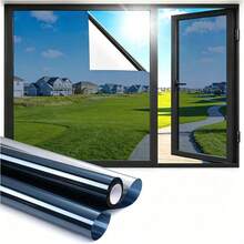 Glue-Free Anti-Static Heat-Insulating Glass Film, Blocks Intense Sunlight With One Application, Privacy And Anti-Peeping Synchronized, One-Way See-Through Effect, Effectively Prevents Outside Peeking During The Day, Suitable For Living Room Large Windows, Bedroom Bay Windows, Bathroom Partitions And More - 1PC - View 12