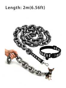 Dog Paw Chain Leash, Lightweight Large Chain Leash, Plastic Faux Iron Chain, Visually Strong And Heavy, Puppy/Kitten Photo Prop, Suitable For Fashionable Pet Owners - Multicolor - View 11