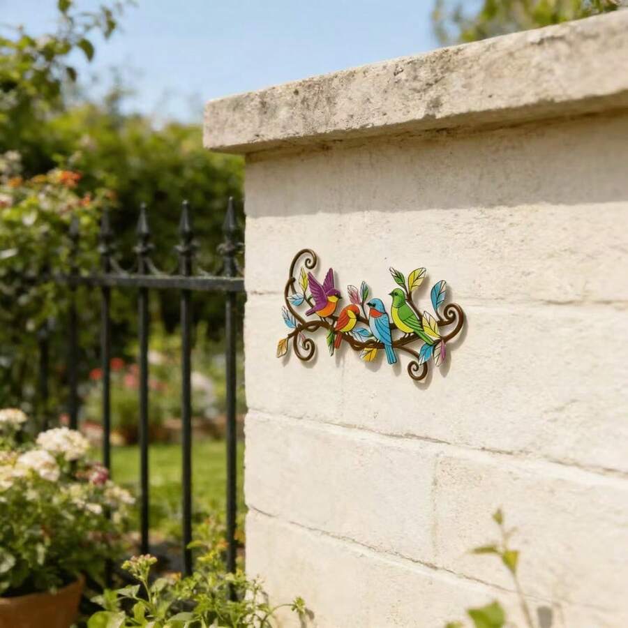 Outdoor Acrylic Bird Statue Wall Decor, Spring Home Soft Furnishing, Summer Garden Atmosphere Arrangement Art Hanging - Multicolor - View 1