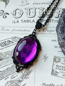 1pc Gothic Vintage Dark Subculture Magnifying Glass Pendant Necklace, Suitable For Women, Steampunk Victorian Style Monochrome Jewelry, Daily Accessory, Holiday Gift, Halloween Accessory (Please Check The Size Chart Before Purchasing) - Multicolor - View 17