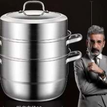 Thick 316 Stainless Steel Steamer Large Double-Layer Home Single Sieve Soup Pot Hot Pot - View 1