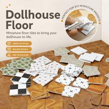 30Pcs 10 Styles Assorted Miniature Dollhouse Floor Boards, Realistic Square Mini Brick Tile Sheets, Decorative Flooring Accessories For Micro Landscape Scenery, Diorama Layout, Doll House Interior Decoration & DIY Architectural Model Craft Supplies - A - View 6