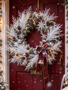 12/6/1pc-White Artificial Pine Sprigs, Feather Pine Branches,Xmas Decorations,Christmas Party Supplies,Room Decor,Home Decor,Wreath&Garland Filler,Window Scene Setup,Table Centerpiece Decor,Gift Wrapping,Chandelier Decoration,Vase Fillers - White - View 8