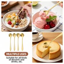 4/8pcs Flower-Shaped Stainless Steel Coffee Spoons, Floral Heart Rose Dessert Spoons, Long Handle Stirring Spoons, Short Handle Decorative Mini Teaspoons, Dishwasher , Suitable For Yogurt Ice Cream Cake Party Wedding Birthday Holiday Home Kitchen, Christmas Gift - Silver - View 5