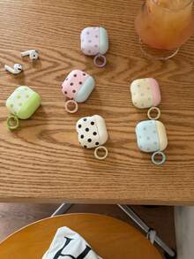 Casing Pelindung Minimalis Motif Macaron Polka Dot untuk Pods 4, Kompatibel dengan Apple Pod 3, Pro Earphone Shell Generasi ke-2, Bluetooth Nirkabel Generasi ke-3, Pod Pro Generasi ke-4, dan Generasi ke-5. - Biru dan Kuning - View 8