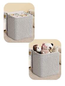 Large-Capacity Handle-Equipped Storage Bag, Foldable, Suitable For Various Purposes Such As Moving, Storage, Etc. Two-Way Zipper Design, Convenient For Carrying, Suitable For Storage Needs In Bedrooms, Living Rooms, Offices, Etc. - Grey - View 4
