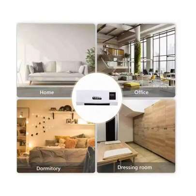 (A64E) Calefactor 2 en 1 con ventilador, viento fuerte, temporizador, pantalla digital, montado en la pared, calefactor de espacio para hogar, oficina, dormitorio Reino Unido