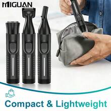 Miguan 4-In-1 Multifunctional Electric Shaving Kit: USB Rechargeable Nose Hair Trimmer, Beard Trimmer, Eyebrow Trimmer And Sideburn Trimmer, For Men's Grooming, 500mAh Battery Capacity - Black - View 11