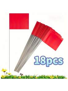 18pcs Multi-Function PVC Marker Flags Red Blue Orange Marker Flags Measurement Landmark Flags Irrigation Marking Small Flags Halloween - Multicolor - View 9